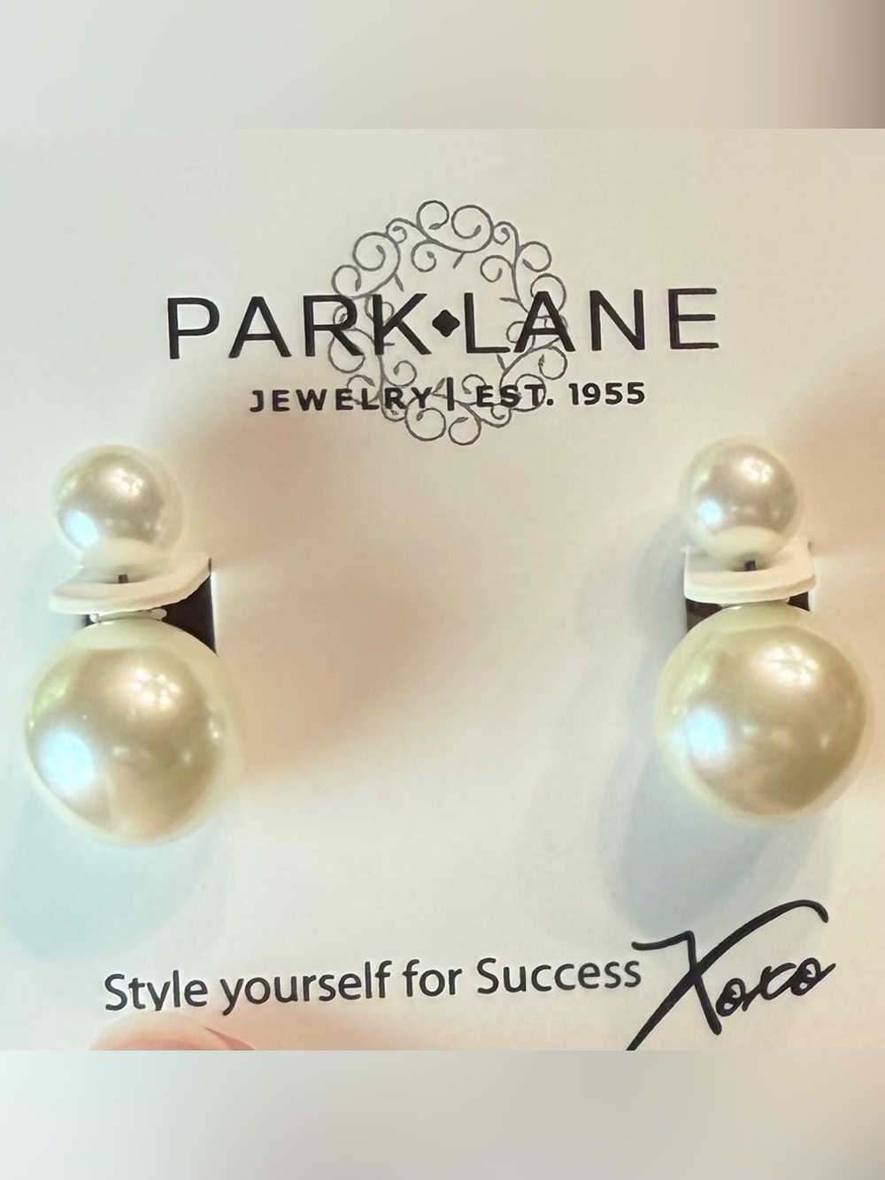 Park Lane Cream Pearl Double-Stud Earrings - Dovey Collection